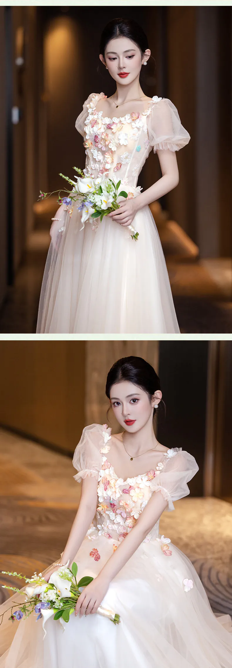 Sweet-Floral-Garden-Beach-Engagement-Wedding-Chiffon-Bridesmaid-Dress22