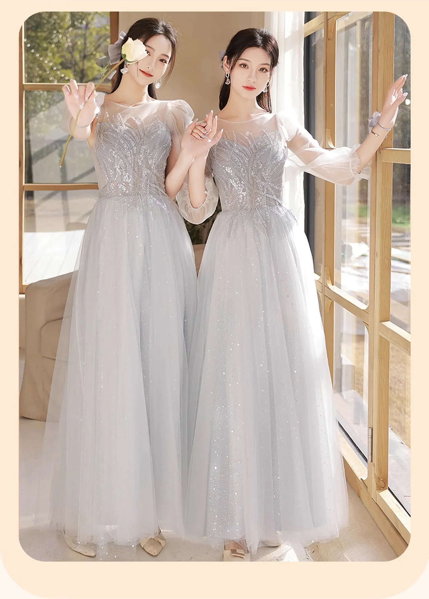 Sweet-Gray-Tulle-Wedding-Birthday-Party-Formal-Bridesmaid-Dress14