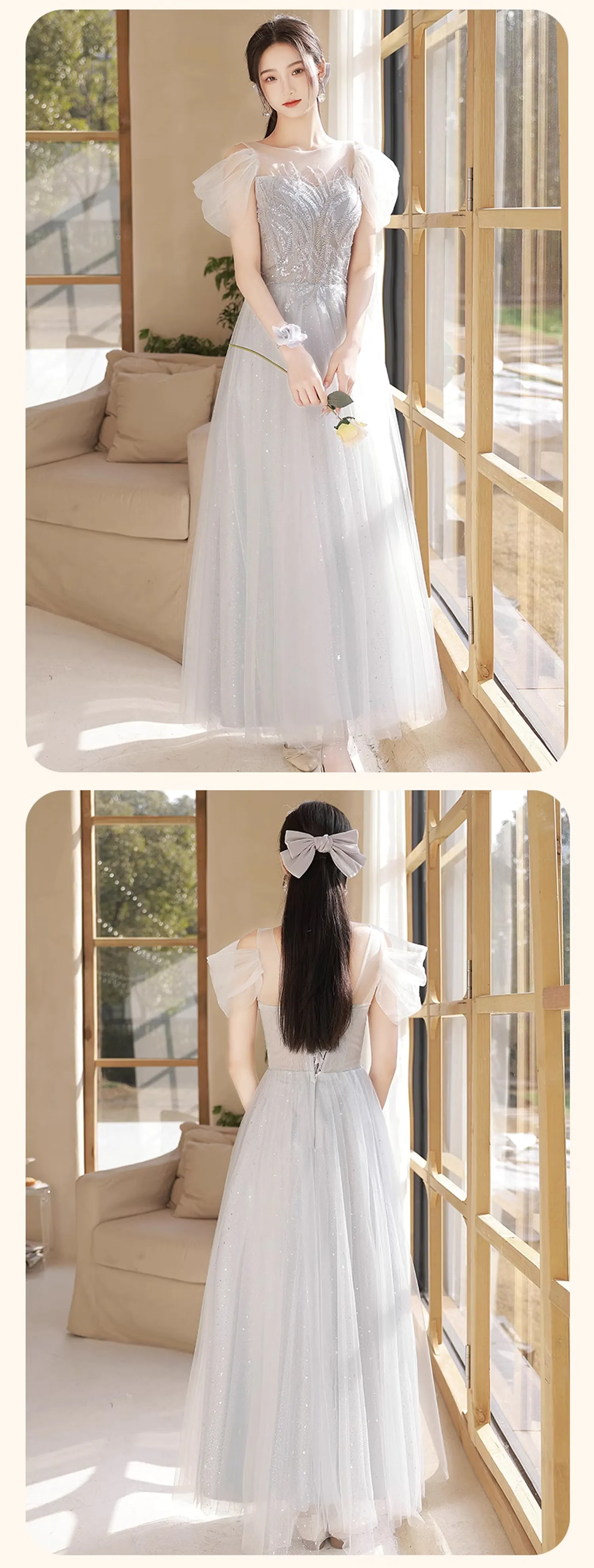 Sweet-Gray-Tulle-Wedding-Birthday-Party-Formal-Bridesmaid-Dress19