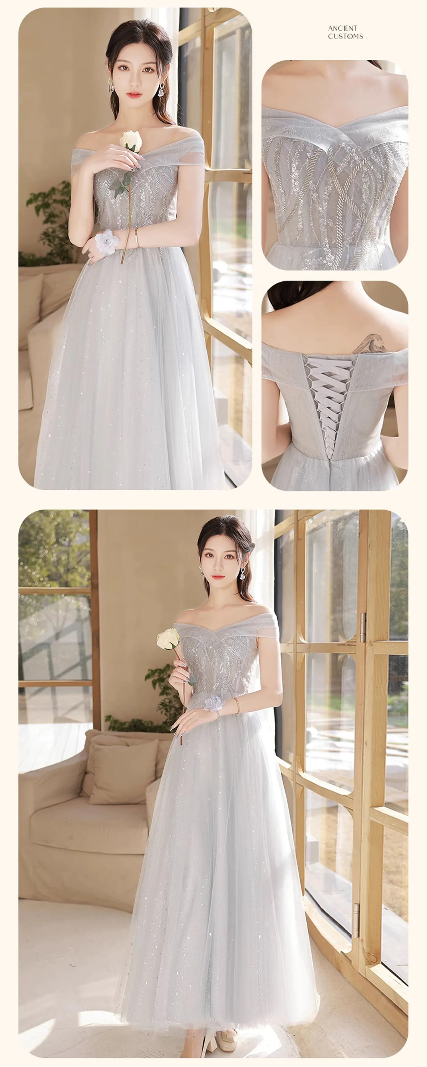 Sweet-Gray-Tulle-Wedding-Birthday-Party-Formal-Bridesmaid-Dress24