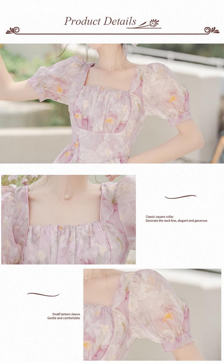 Sweet-Ladies-Square-Neck-Purple-Floral-Summer-Casual-Dress-Outfits07