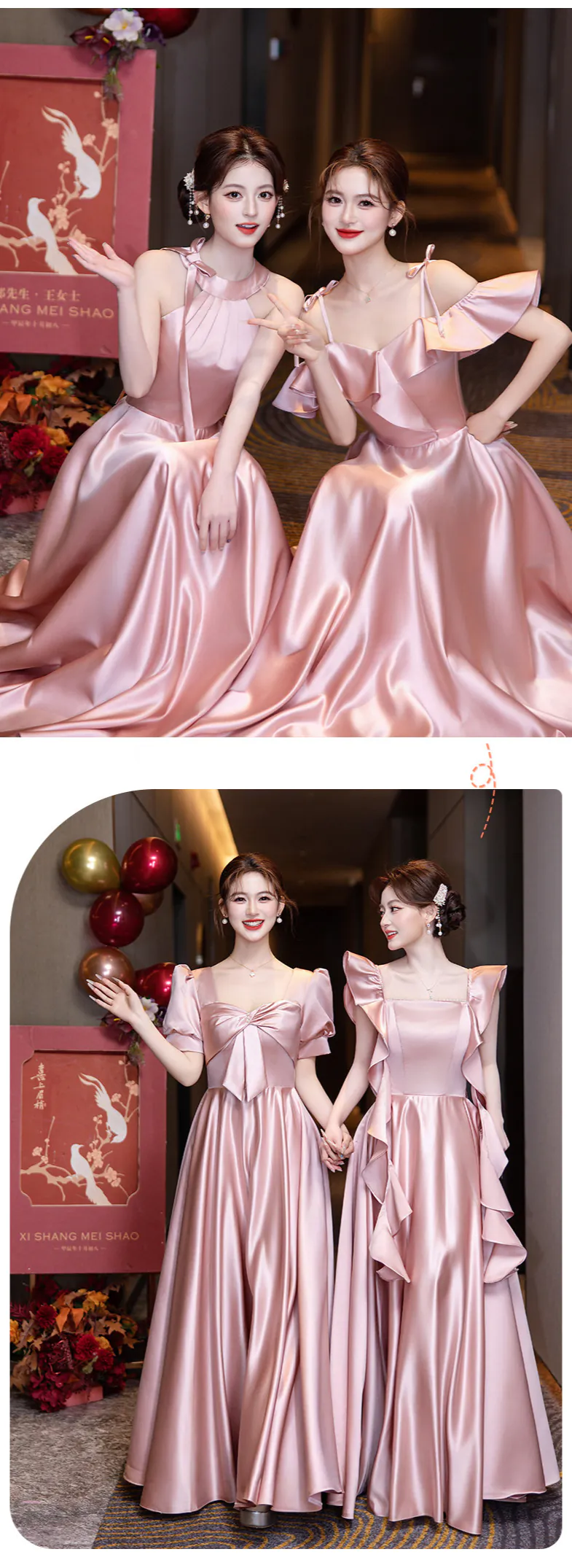 Sweet-Pink-Satin-Long-Wedding-Guest-Quinceanera-Evening-Bridesmaid-Dress11