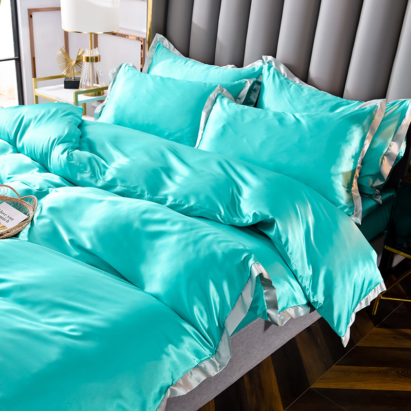 Sweet Style Satin Bed Linen Comforter Cover Sheet Set01