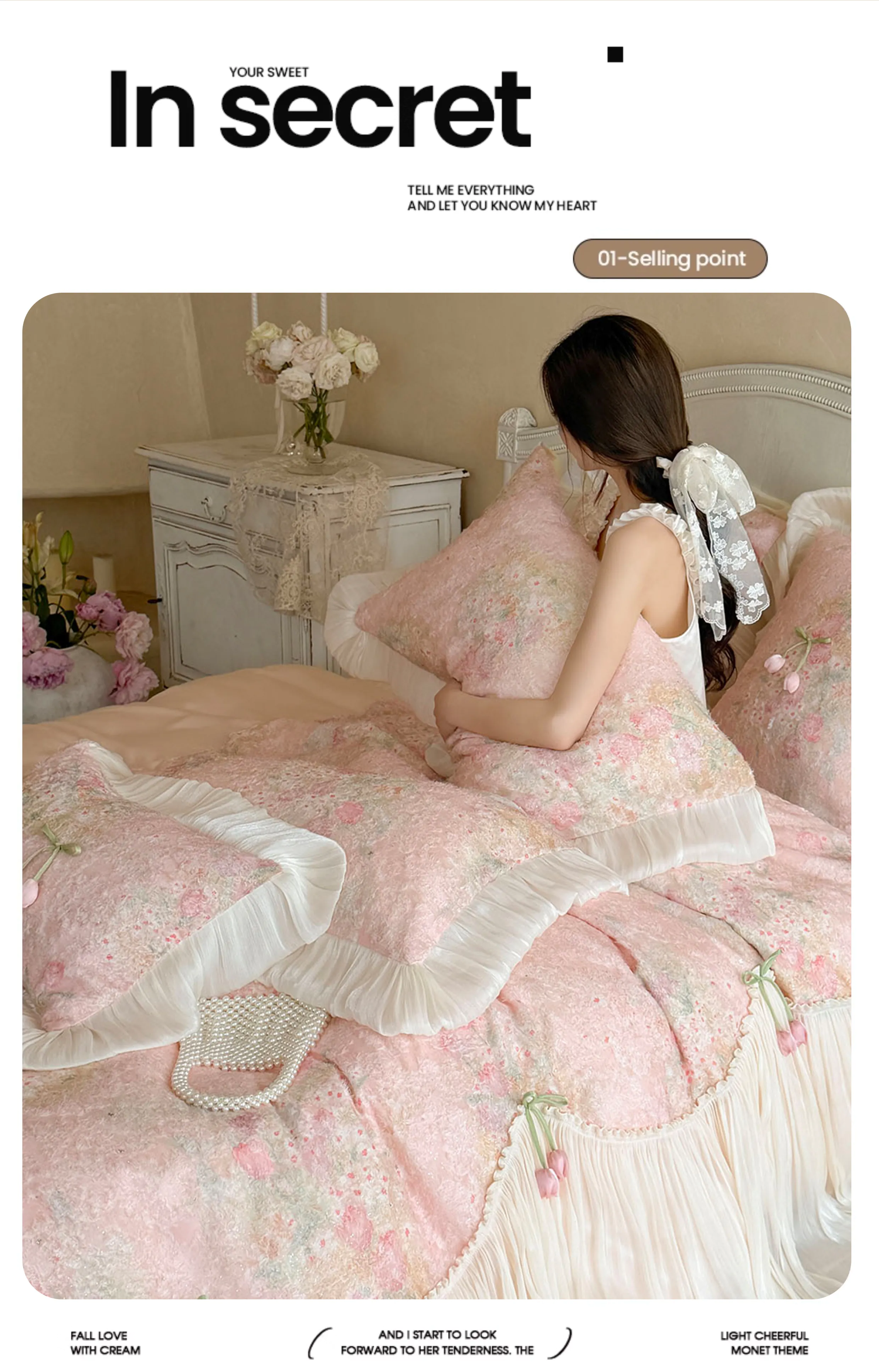 Vintage-100s-Cotton-Botanical-Floral-3D-Tulip-Ruffled-Edge-Bedding-Set14