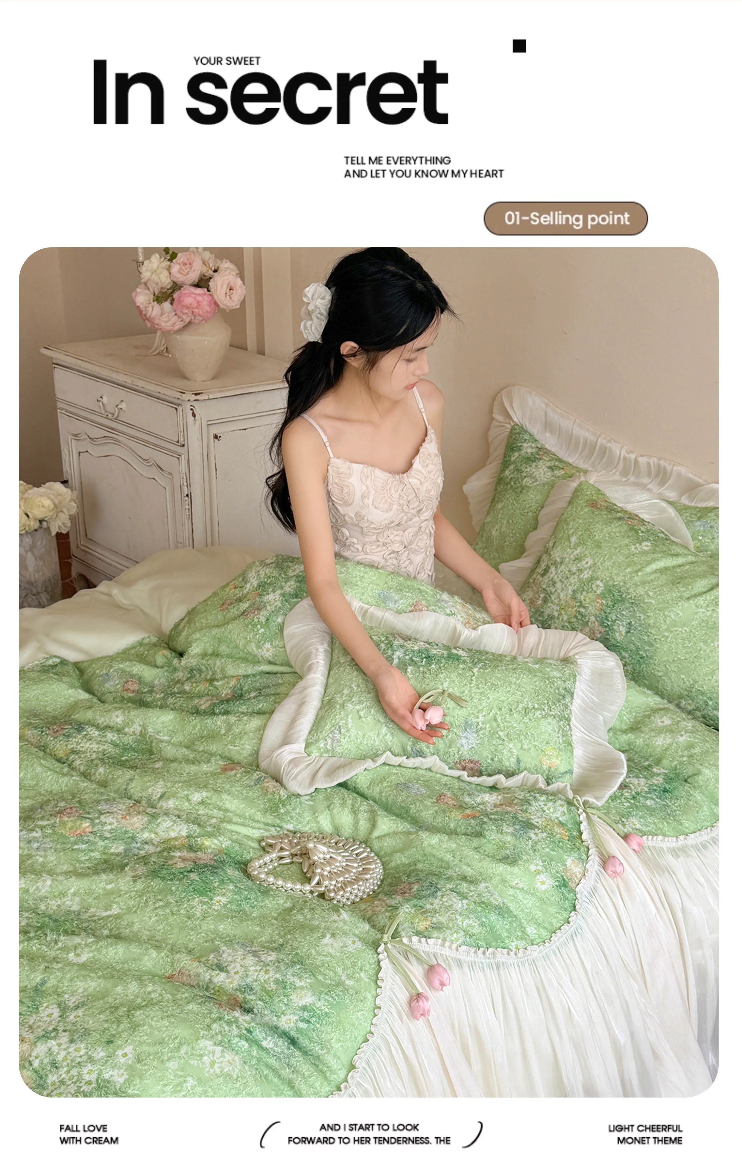 Vintage-100s-Cotton-Botanical-Floral-3D-Tulip-Ruffled-Edge-Bedding-Set19