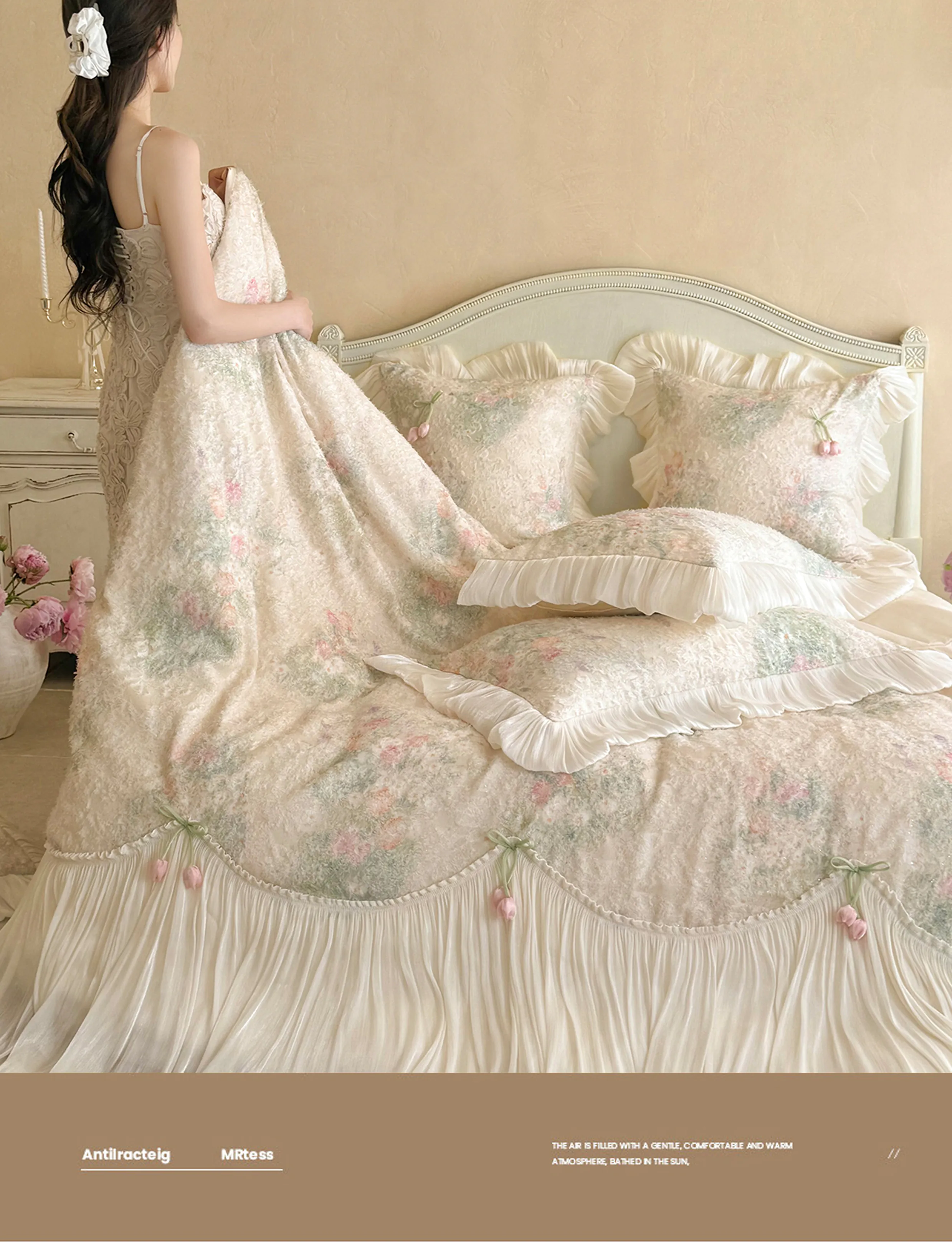 Vintage-100s-Cotton-Botanical-Floral-3D-Tulip-Ruffled-Edge-Bedding-Set23