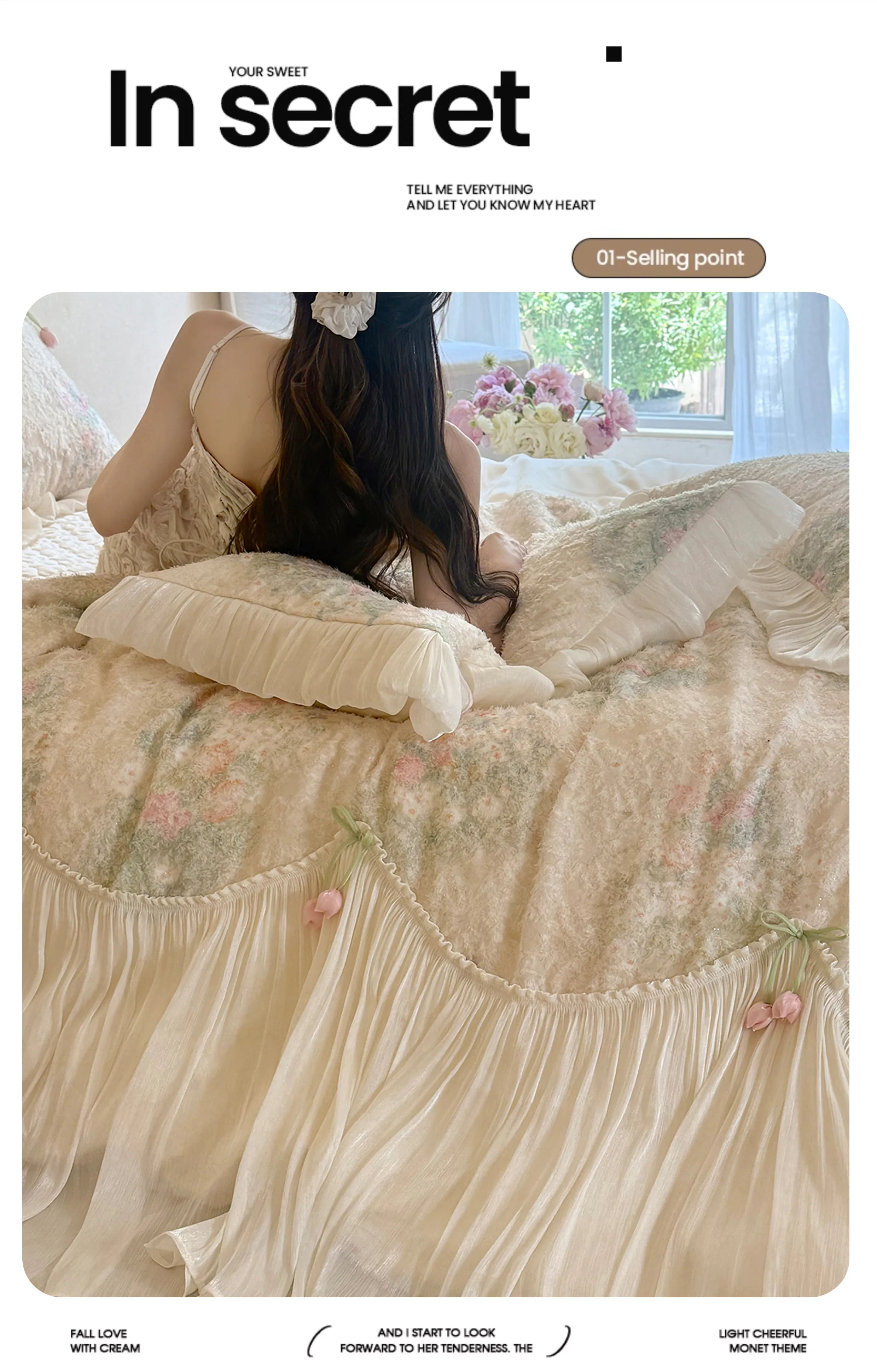 Vintage-100s-Cotton-Botanical-Floral-3D-Tulip-Ruffled-Edge-Bedding-Set24