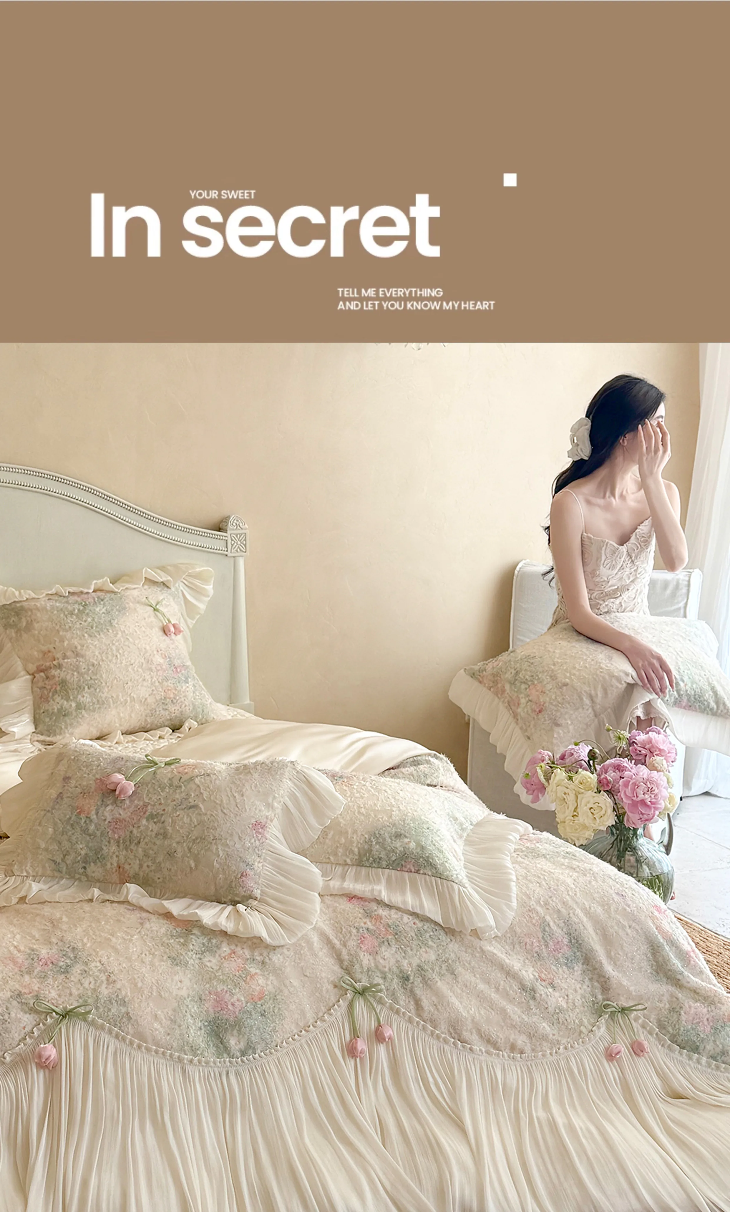 Vintage-100s-Cotton-Botanical-Floral-3D-Tulip-Ruffled-Edge-Bedding-Set26