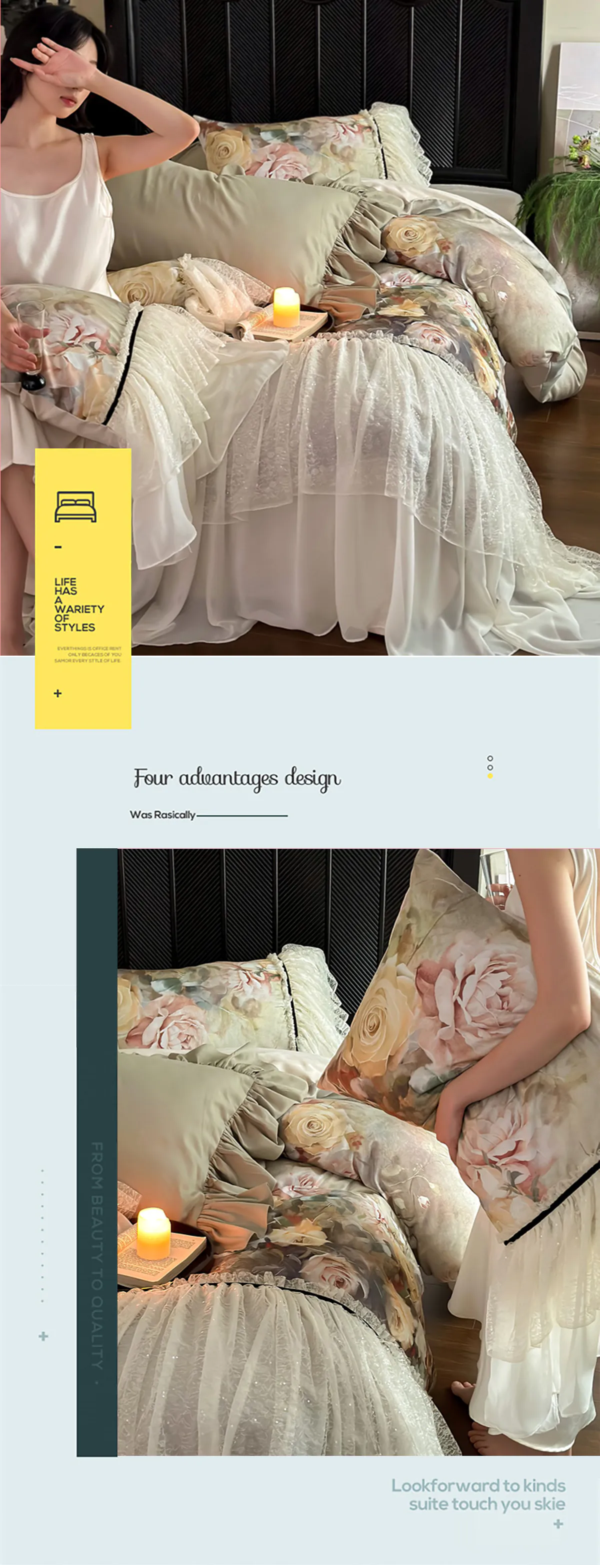 Vintage-60S-Air-brushed-Cotton-Floral-Bed-Sheet-Duvet-Cover-4-Pcs-Set15