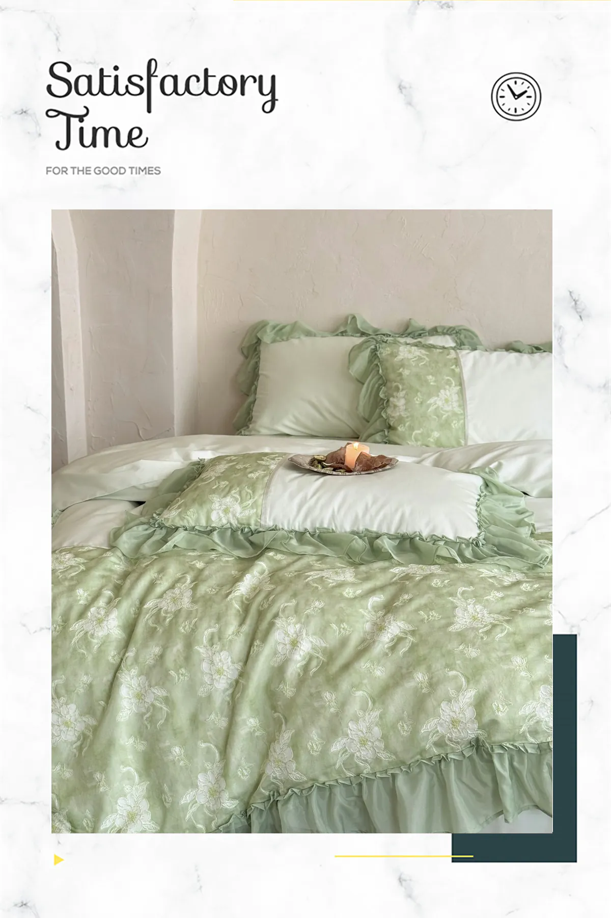 Vintage-Sage-Green-Floral-Embroidery-100s-Pure-Cotton-Ruffle-Duvet-Cover-Set08