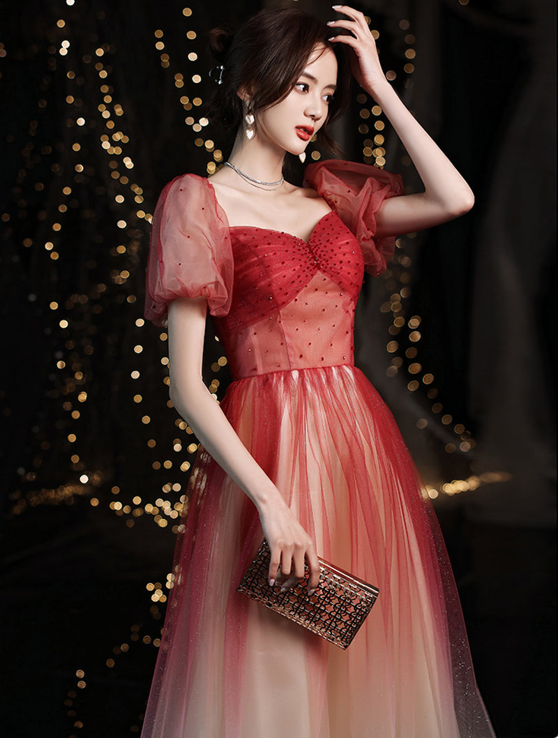 Wine Red Maxi Prom Dress Unique Lady Plus Size Party Dress03