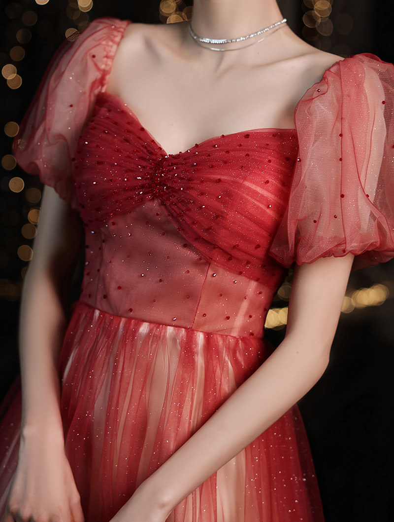 Wine Red Maxi Prom Dress Unique Lady Plus Size Party Dress05