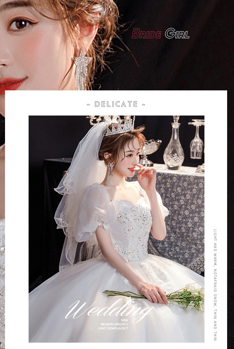Women Simple Princess White Short Sleeve Wedding Maxi Dress07