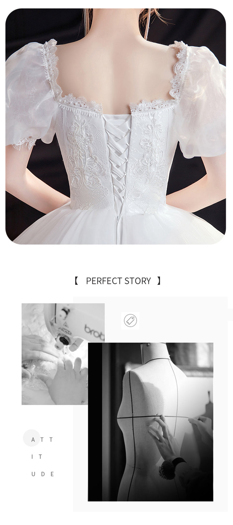 Women Simple Princess White Short Sleeve Wedding Maxi Dress10
