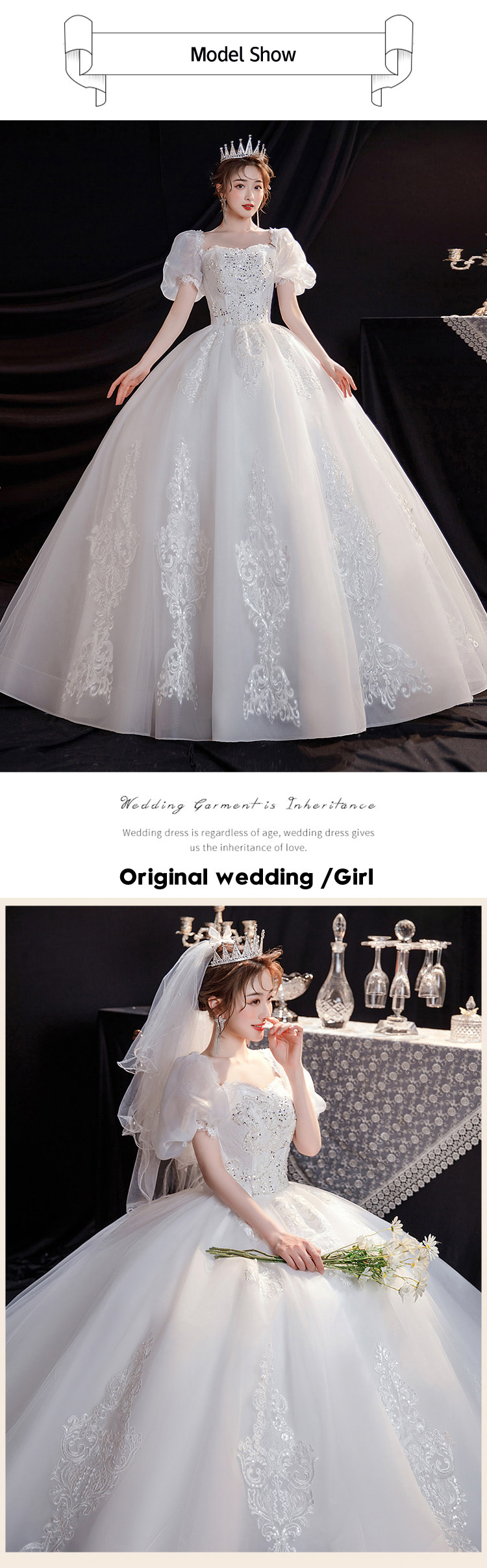 Women Simple Princess White Short Sleeve Wedding Maxi Dress11