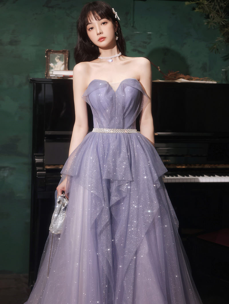 Elegant Purple Puffy Ball Gown Evening Formal Homecoming Dress01