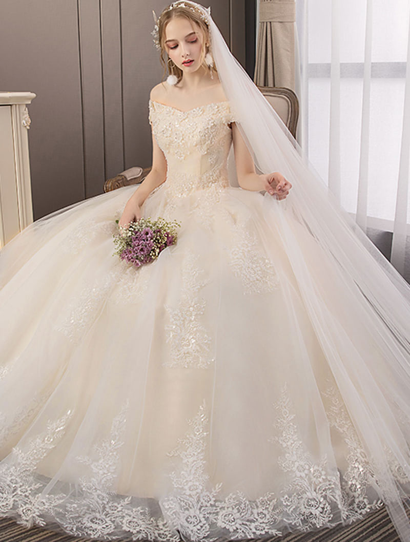 French Vintage Princess Hepburn Style Wedding Bridal Dress02