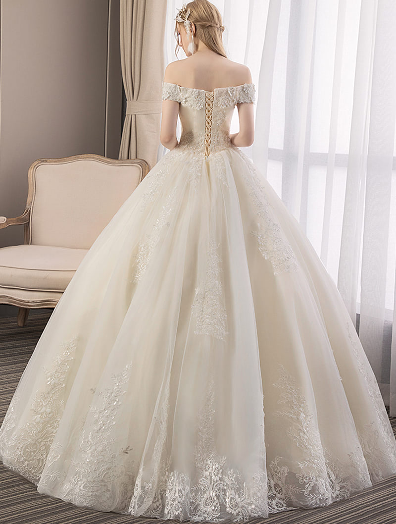French Vintage Princess Hepburn Style Wedding Bridal Dress05