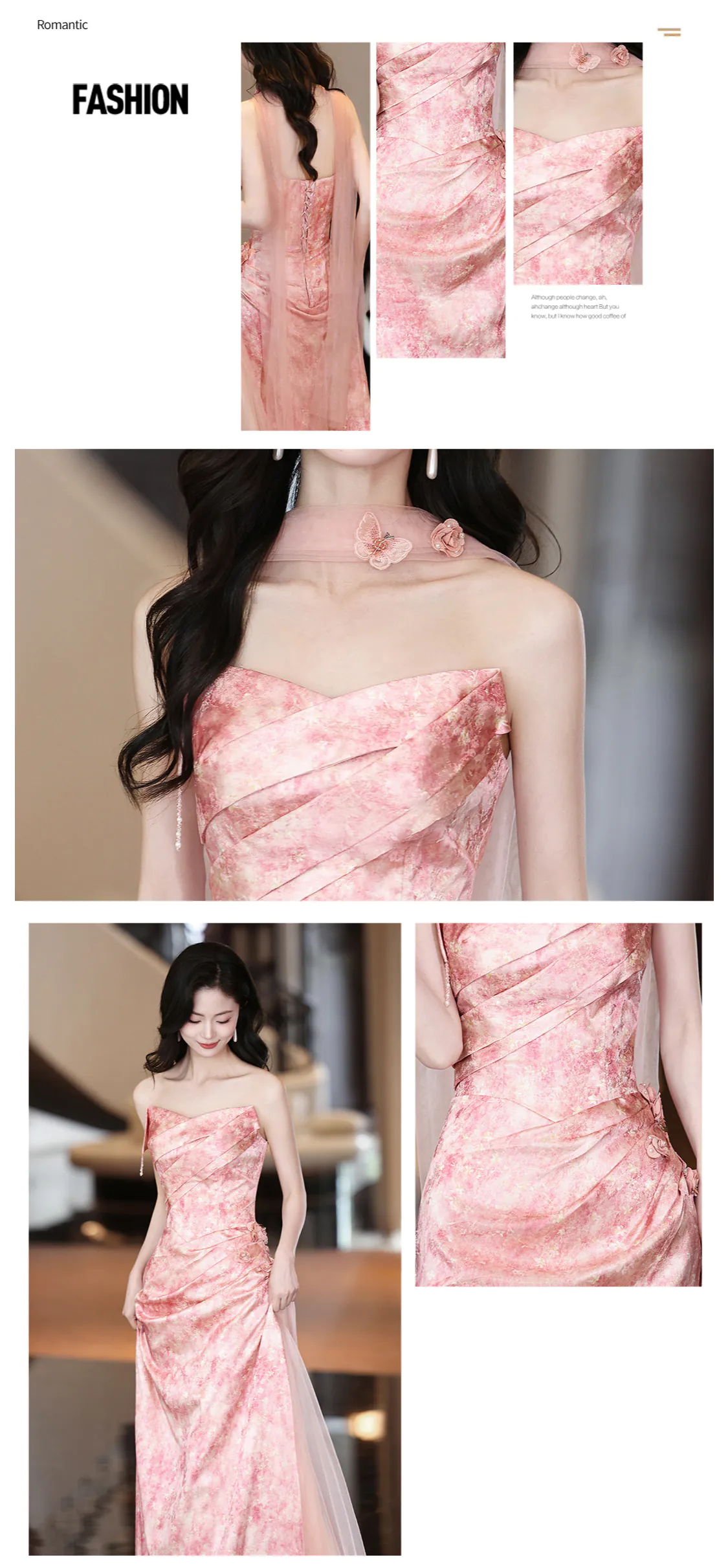 Gentle-Pretty-Peach-Pink-Floral-Blossom-Strapless-Formal-Gown-Evening-Dress08