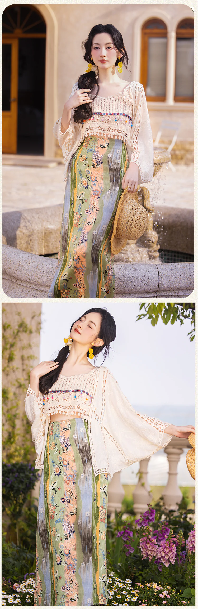 Ladies-Boho-Style-Floral-Casual-Beach-Skirt-with-Long-Sleeves-Knit-Cardigan13