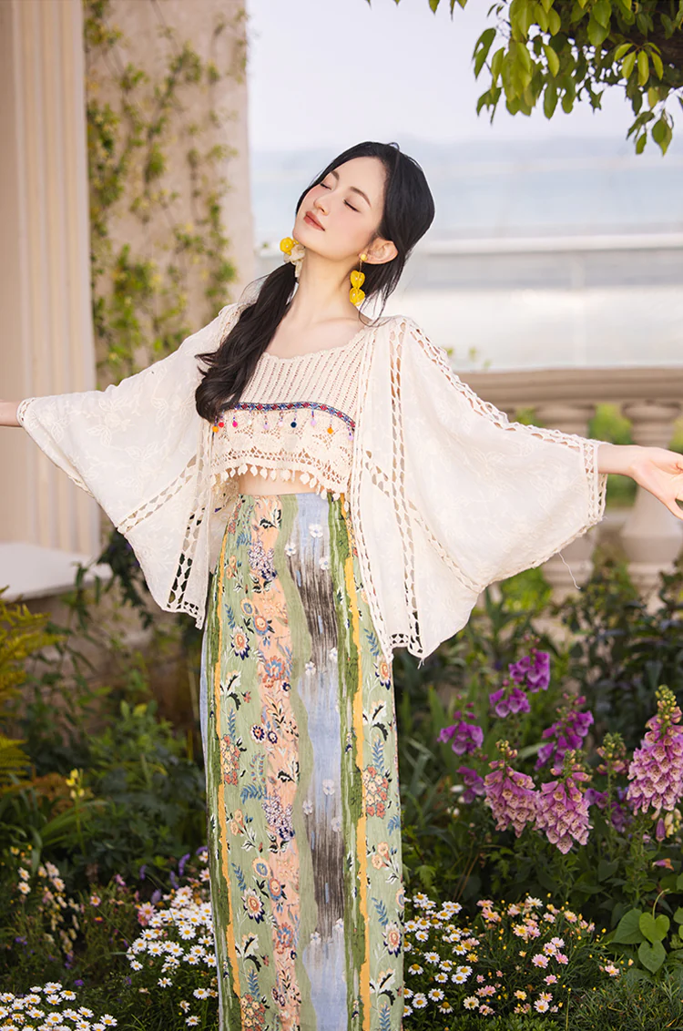 Ladies-Boho-Style-Floral-Casual-Beach-Skirt-with-Long-Sleeves-Knit-Cardigan15