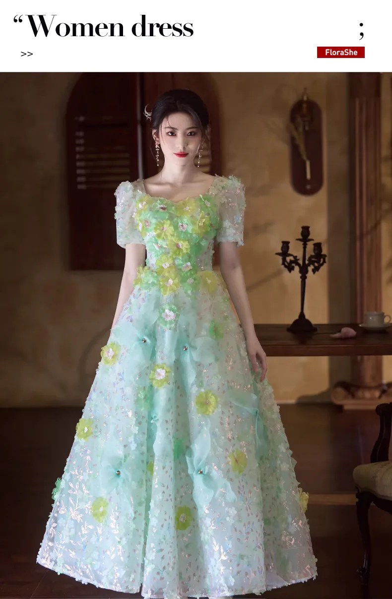 Light-Teal-Green-Square-Neck-Short-Sleeve-Floral-Sequins-Ball-Gown07