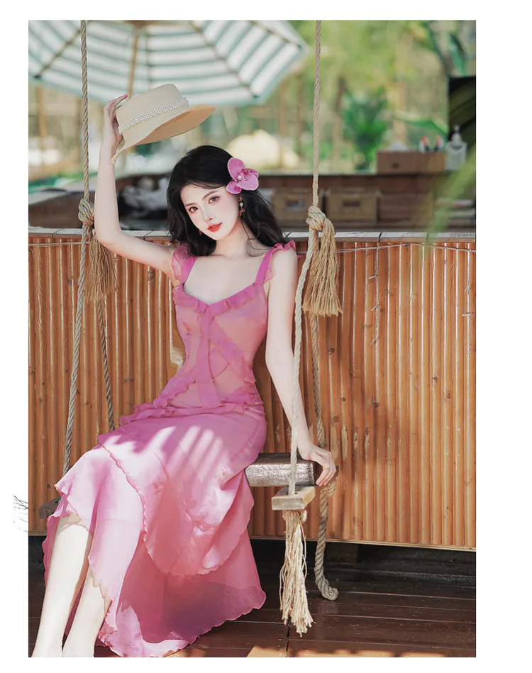 Romantic-Sweet-Princess-Pink-Pleated-Chiffon-Summer-Casual-Dress12
