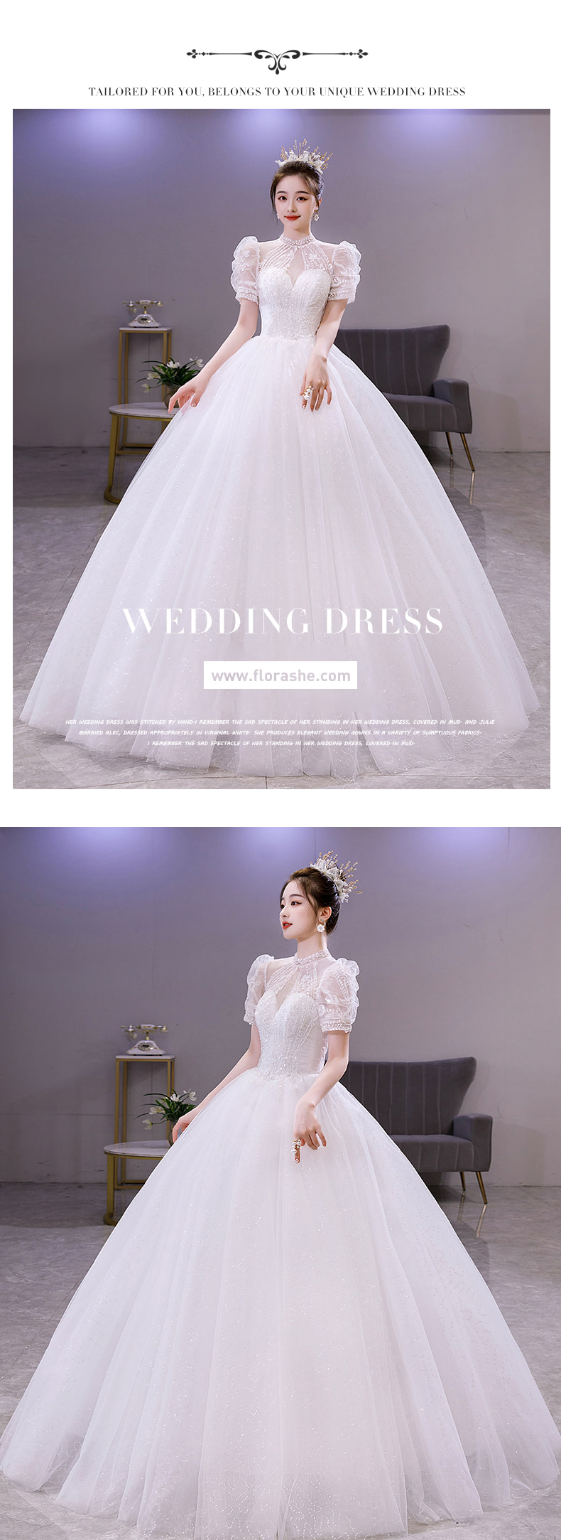 Simple-Romantic-Puff-Sleeve-White-Tulle-Wedding-Bridal-Long-Dress08.jpg