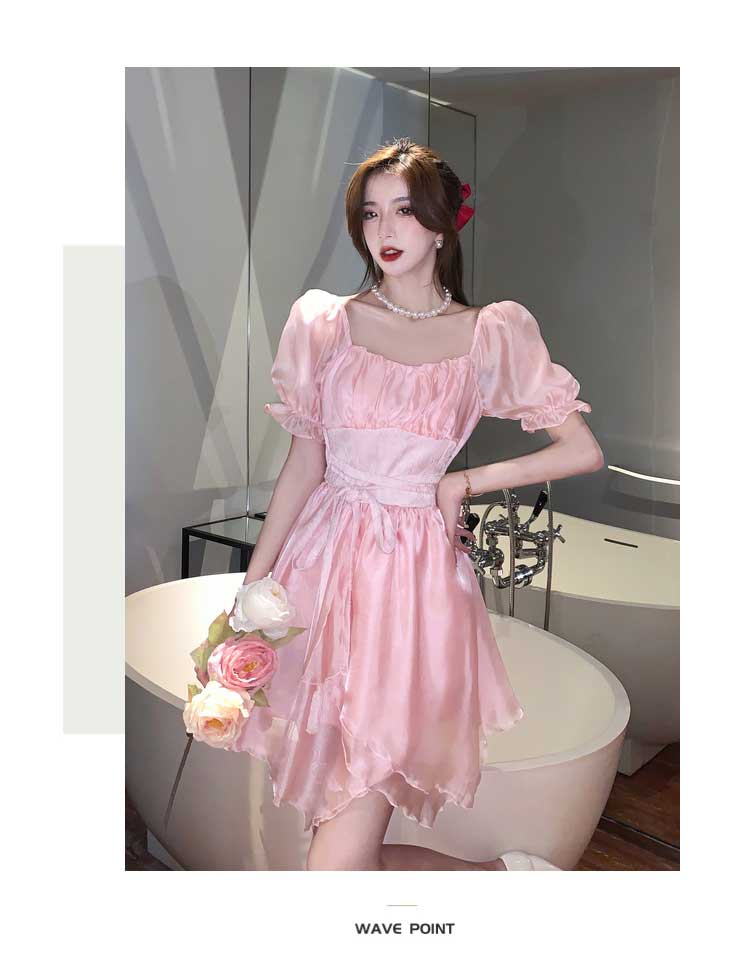 Sweet-Irregular-Skirt-Puffy-Sleeve-Pink-Summer-Beach-Casual-Dress08