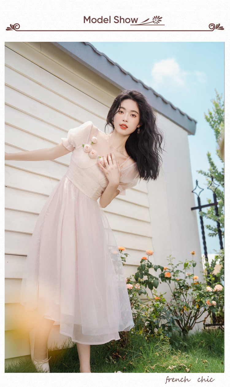 Sweet-Light-Pink-High-Waist-Short-Sleeve-Summer-Casual-Dress09
