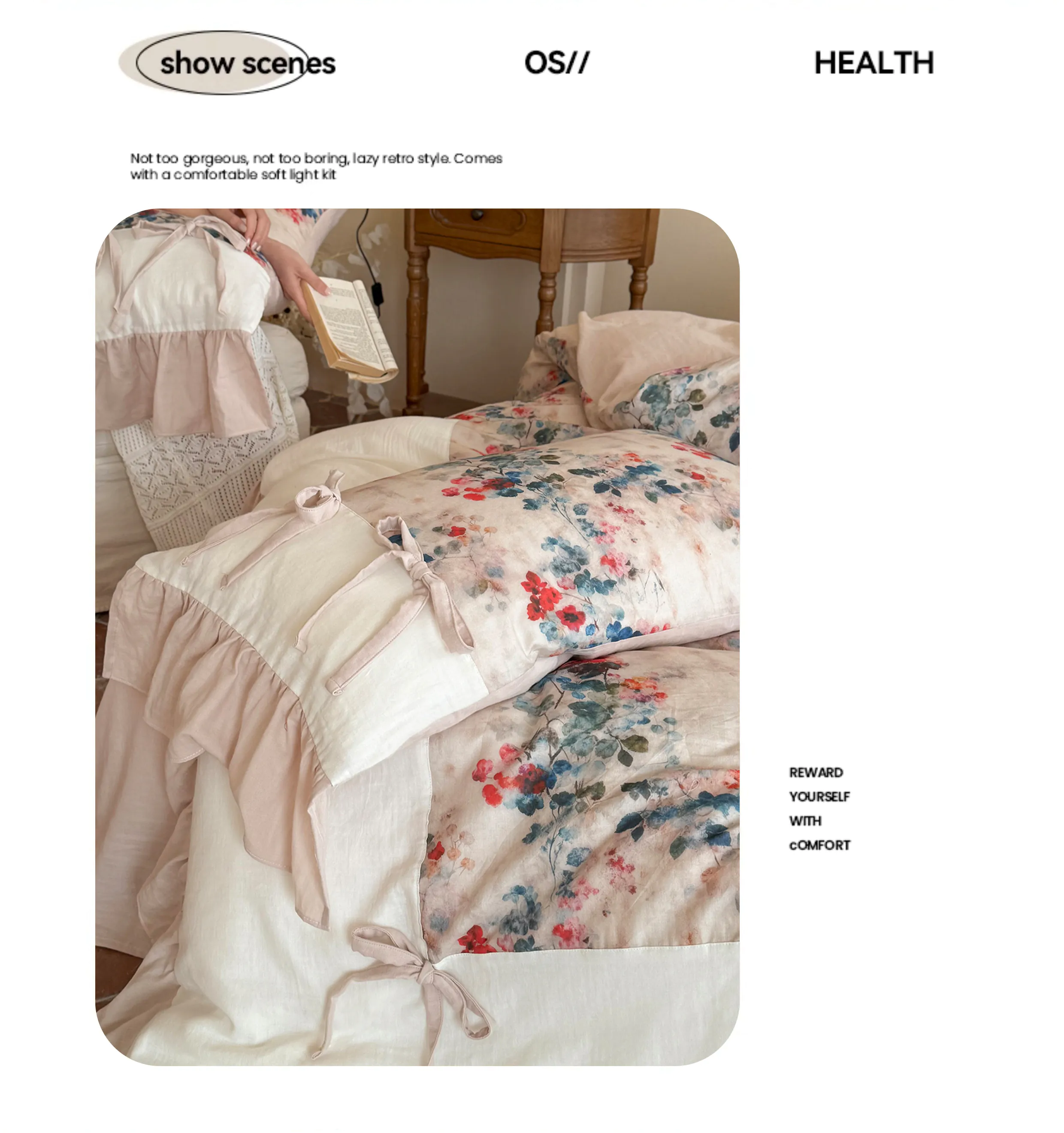 Ultra-Soft-Vintage-Floral-Print-Patchwork-Double-Layer-Gauze-Bedding-4-Pcs-Set08