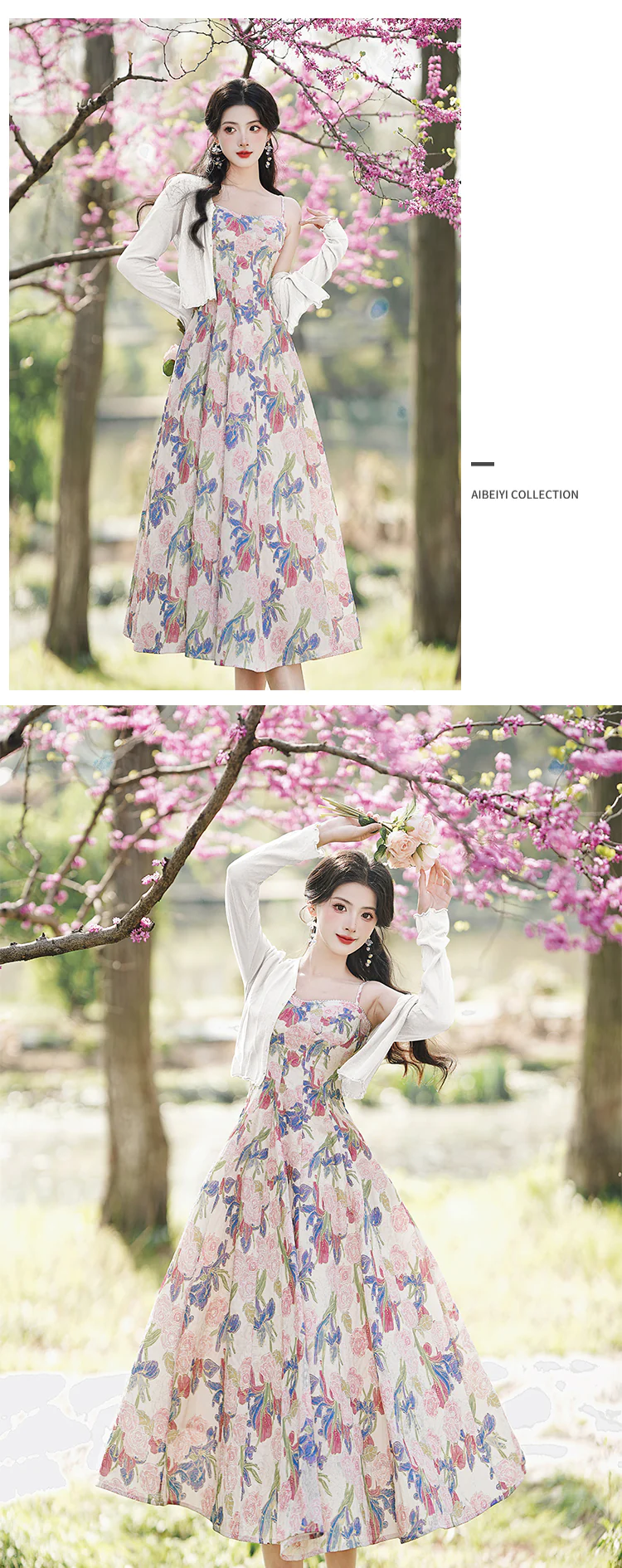 Vintage-Floral-Slip-Sundress-with-Cardigan-Set-Summer-Casual-Outfit15