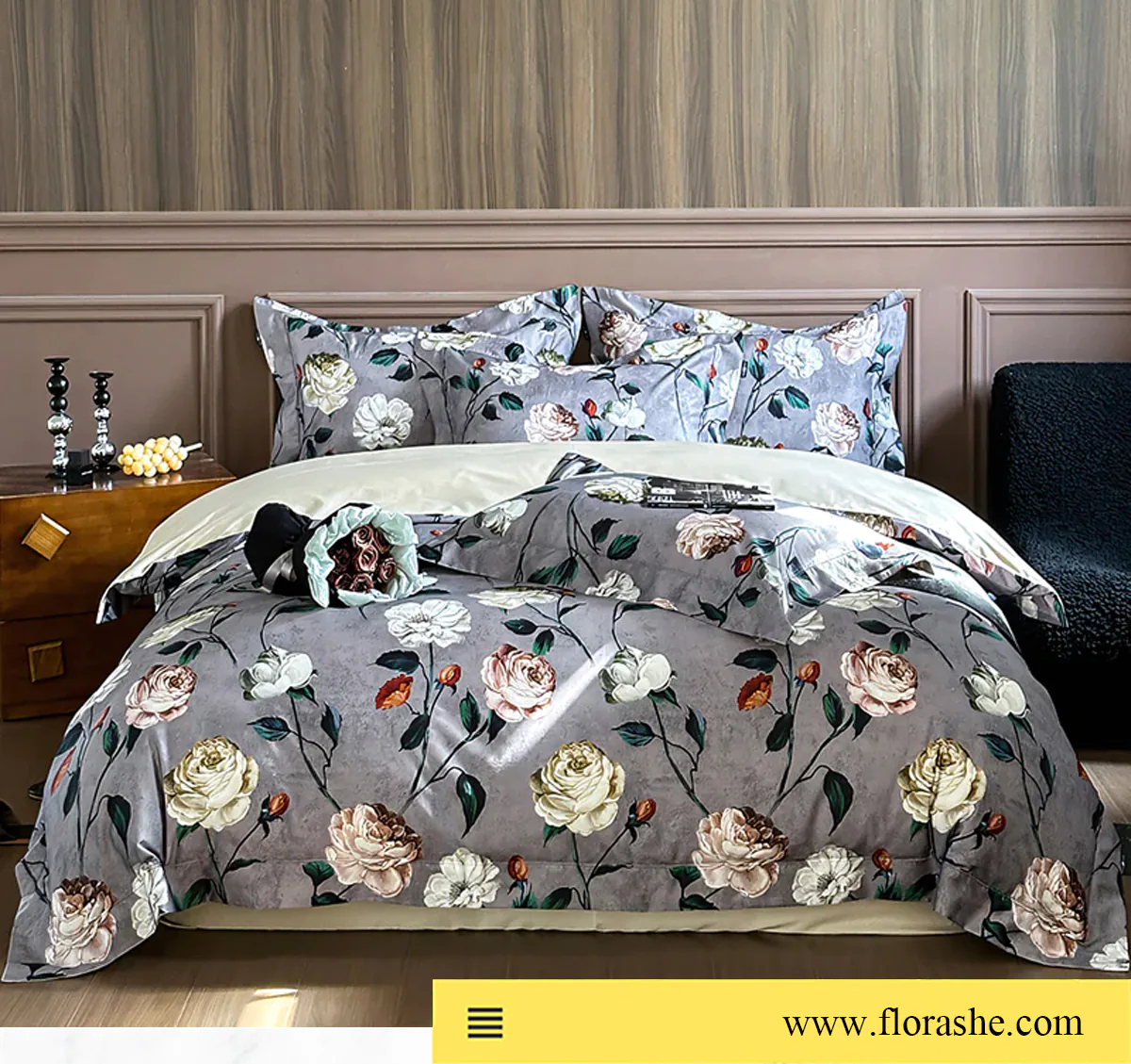Aesthetic-100S-AB-Side-Floral-Print-Egyptian-Cotton-Bedding-Set10
