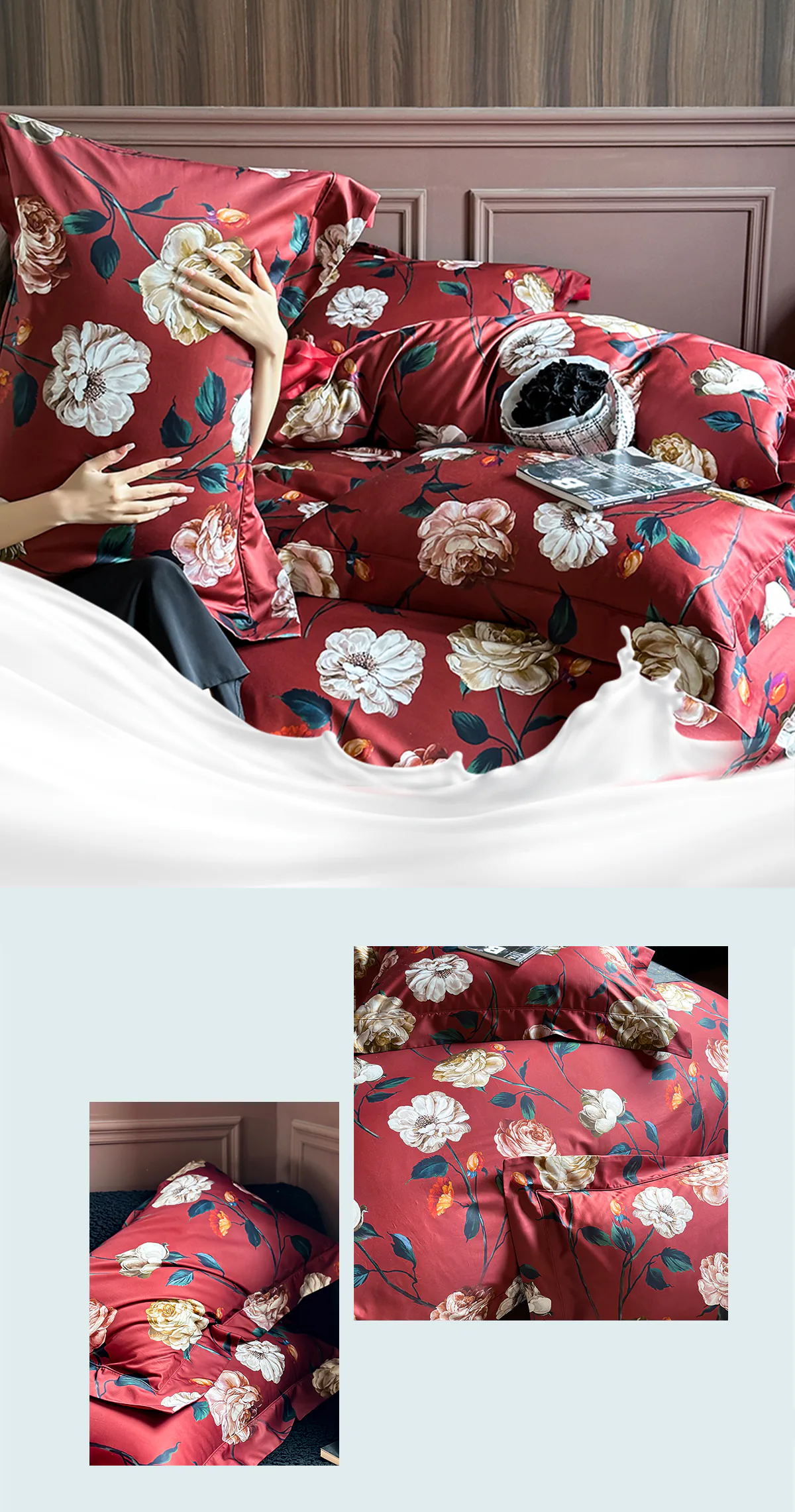 Aesthetic-100S-AB-Side-Floral-Print-Egyptian-Cotton-Bedding-Set18