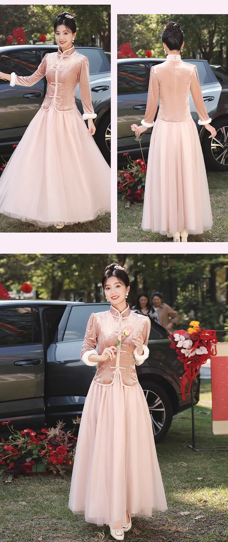 Charming-Thicken-Pink-Velvet-Long-Sleeve-Chinese-Style-Bridesmaid-Dress16