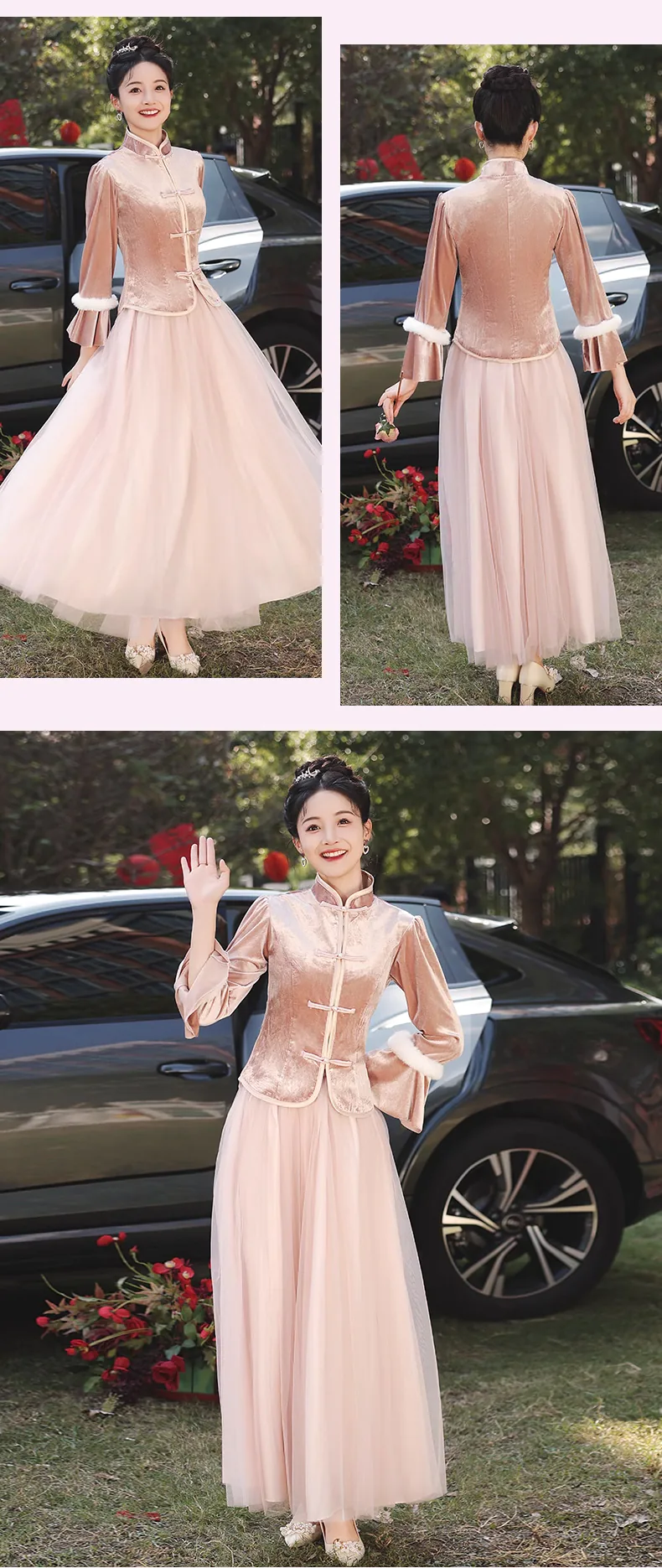 Charming-Thicken-Pink-Velvet-Long-Sleeve-Chinese-Style-Bridesmaid-Dress19