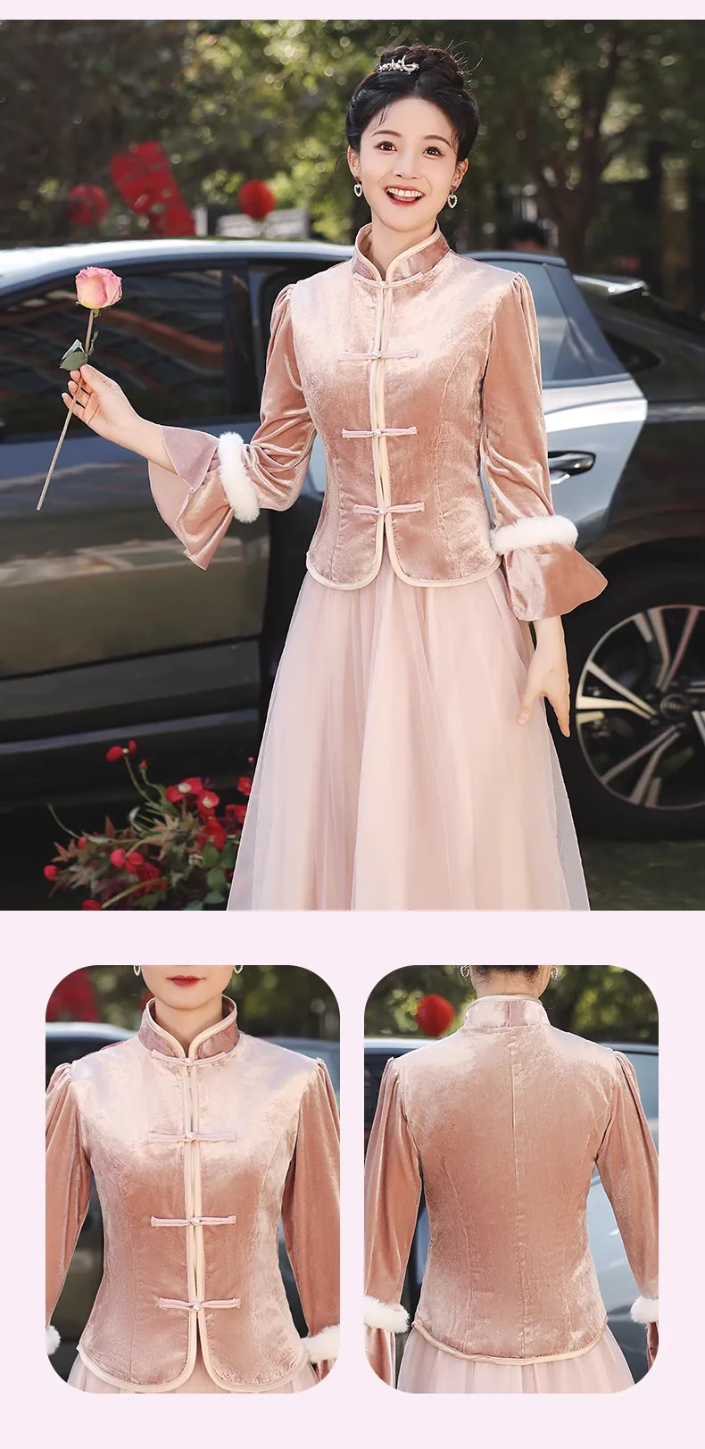 Charming-Thicken-Pink-Velvet-Long-Sleeve-Chinese-Style-Bridesmaid-Dress20