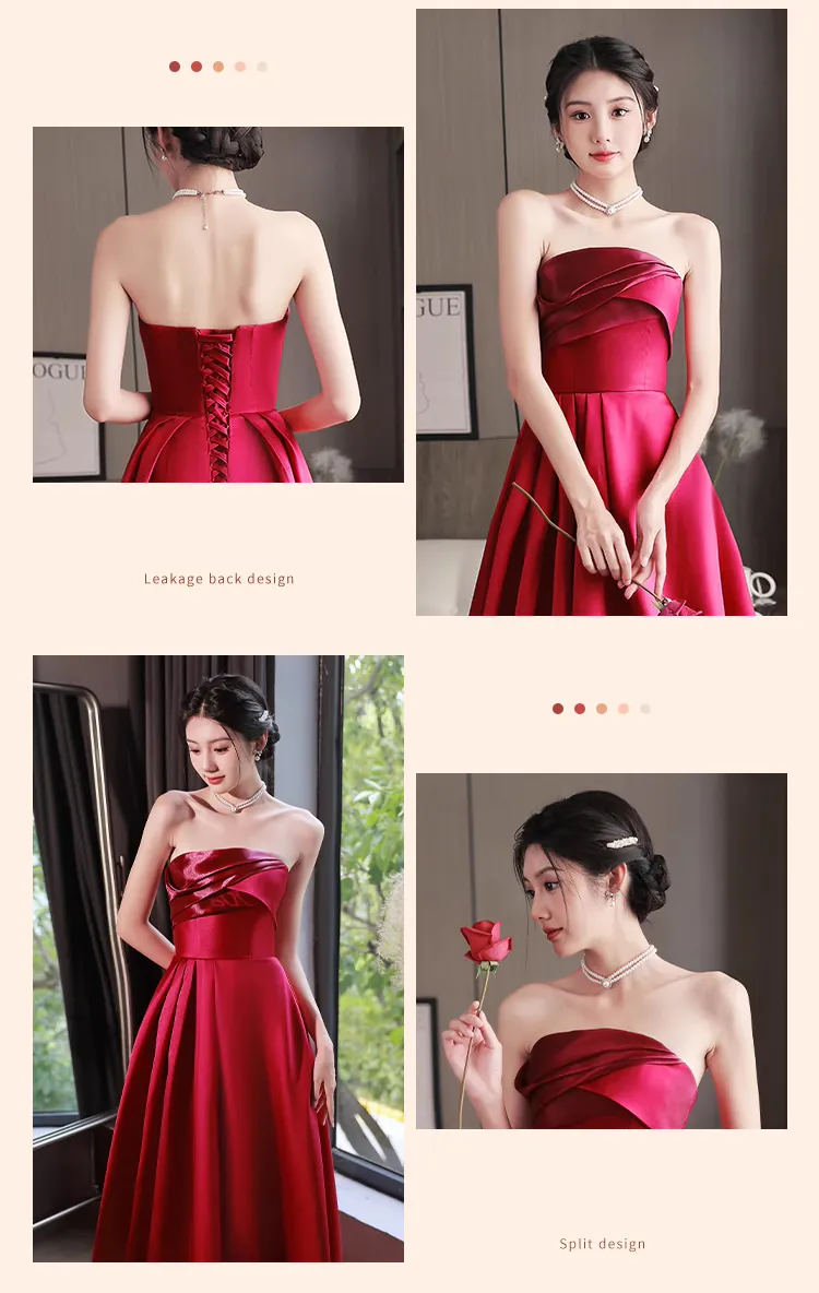 Chic-Burgundy-Satin-Strapless-Bridal-Toast-Evening-Party-Dress-Formal-Gown09