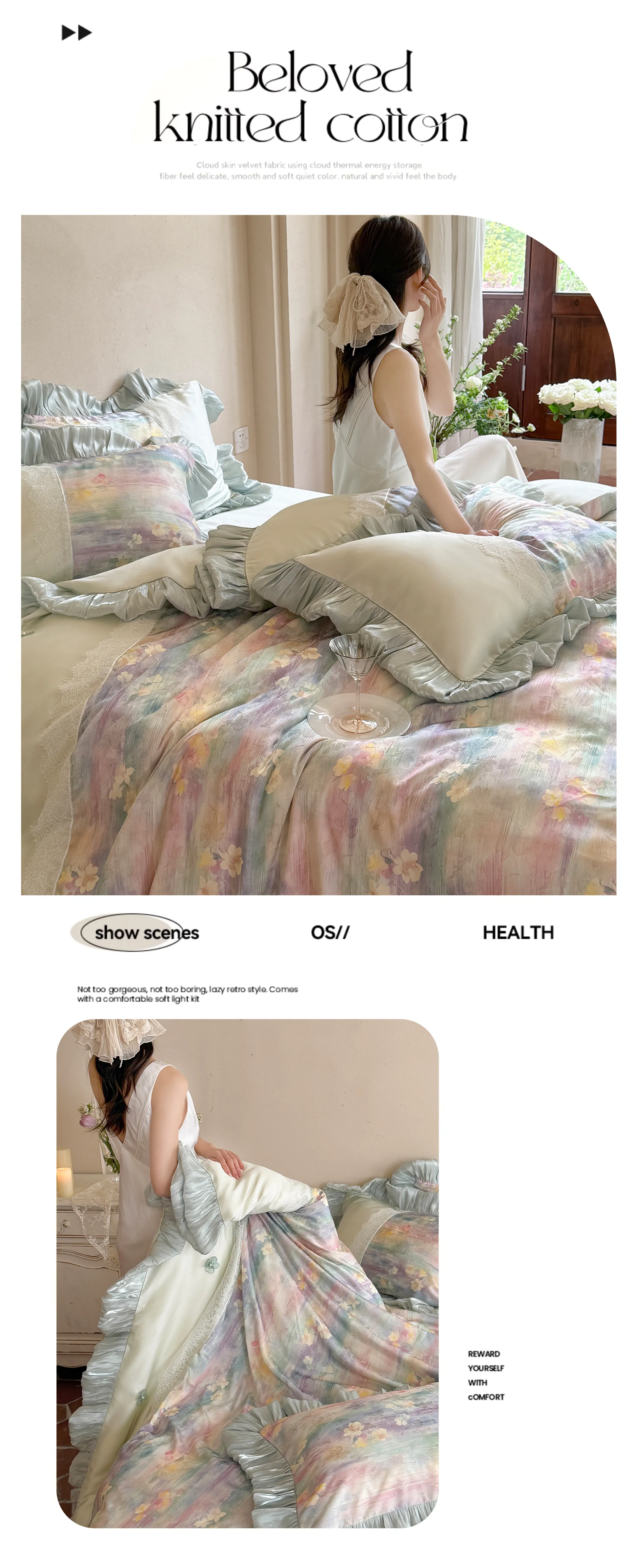 Chic-Pastel-Floral-Ruffle-Trim-Tencel-Soft-Duvet-Cover-Bedding-4-Piece-Set07