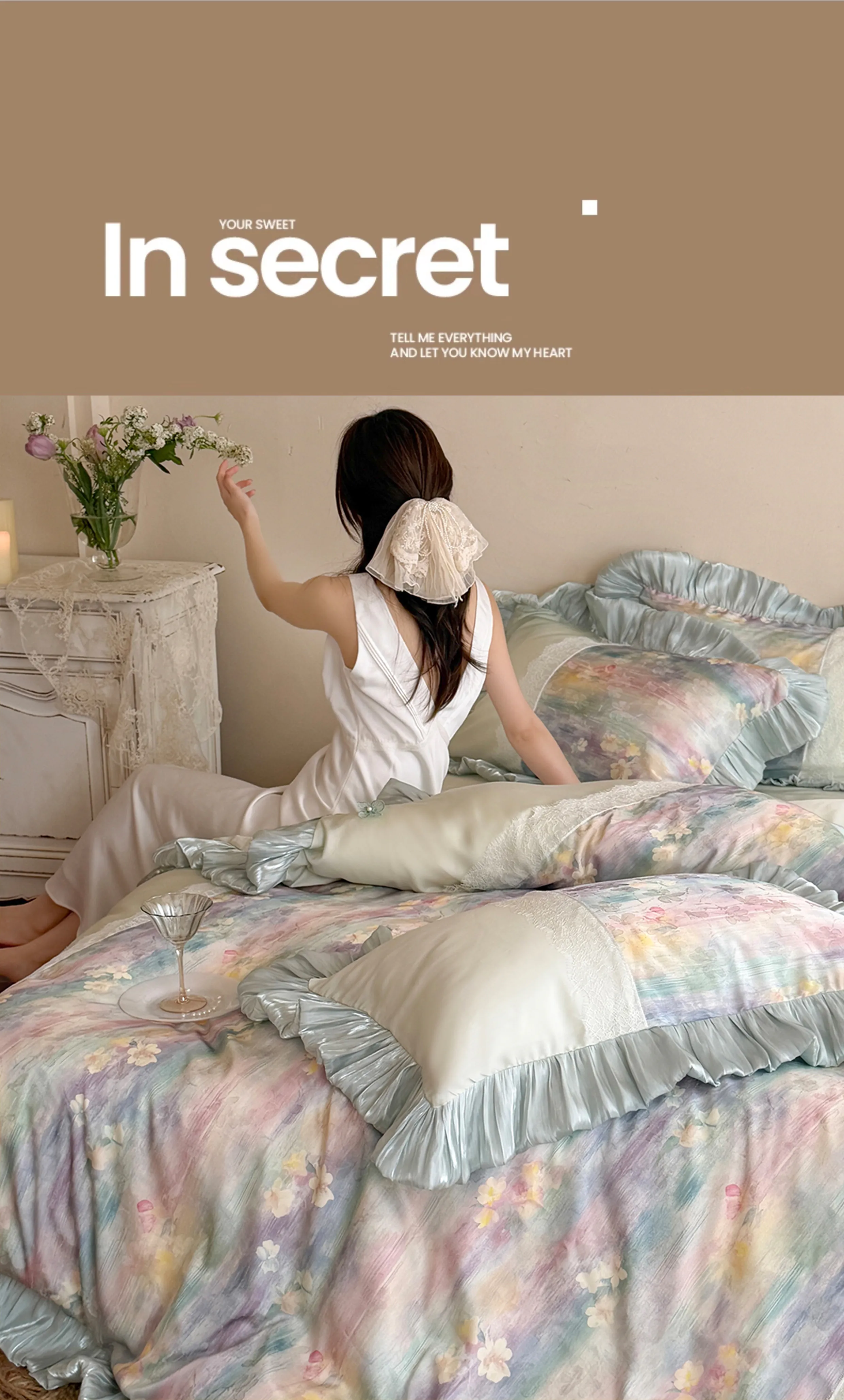 Chic-Pastel-Floral-Ruffle-Trim-Tencel-Soft-Duvet-Cover-Bedding-4-Piece-Set11