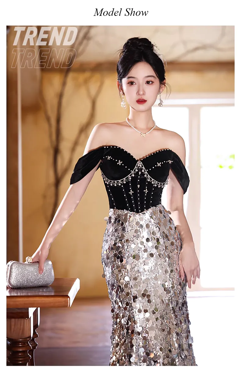 Glamorous-Sparkling-Silver-Sequin-Off-Shoulder-Mermaid-Cocktail-Formal-Dress11