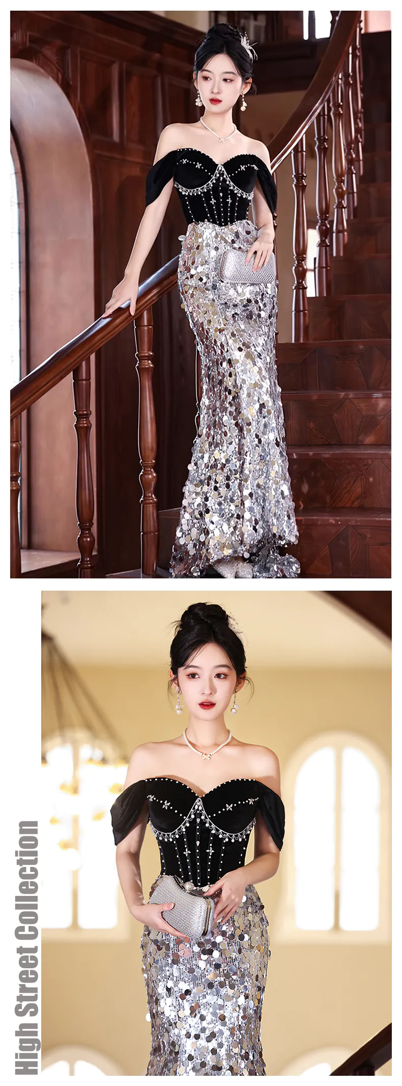 Glamorous-Sparkling-Silver-Sequin-Off-Shoulder-Mermaid-Cocktail-Formal-Dress12