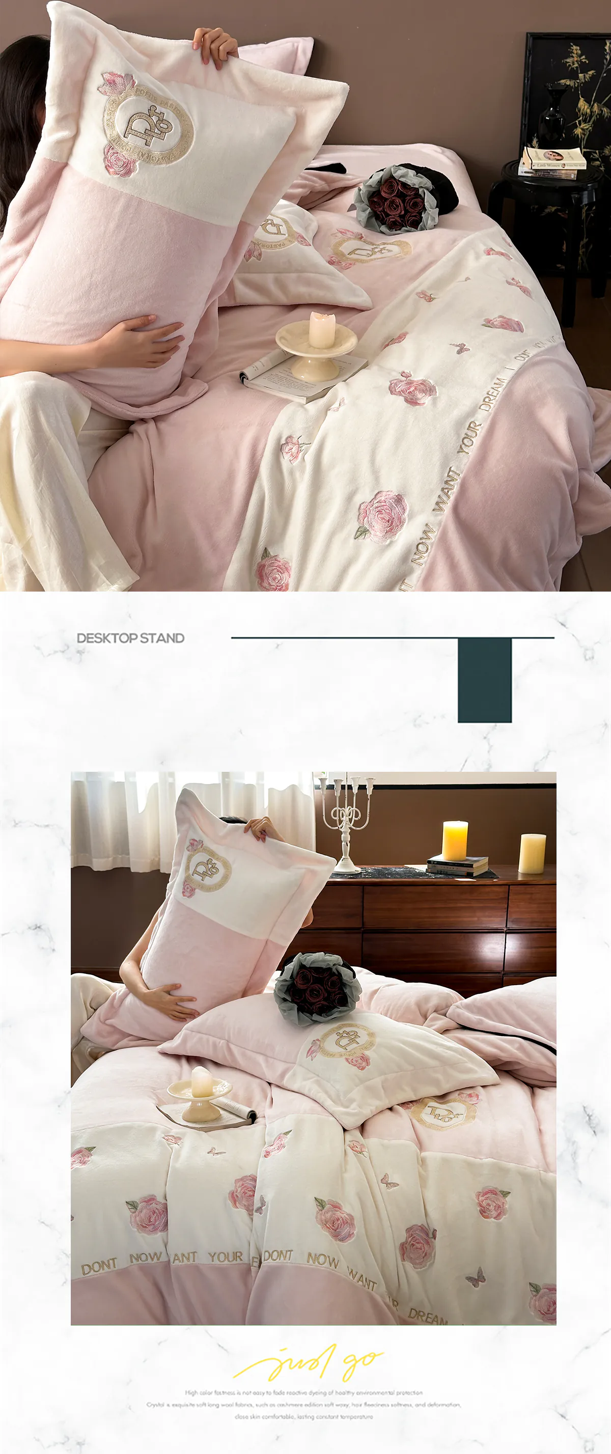 Luxury-High-Weight-260g-Milk-Velvet-Quilt-Cover-Bed-Sheet-4-Pcs-Set13