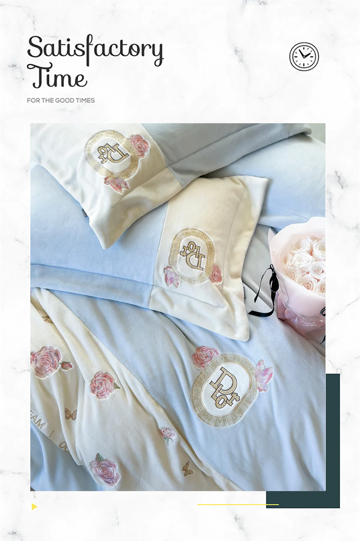 Luxury-High-Weight-260g-Milk-Velvet-Quilt-Cover-Bed-Sheet-4-Pcs-Set15
