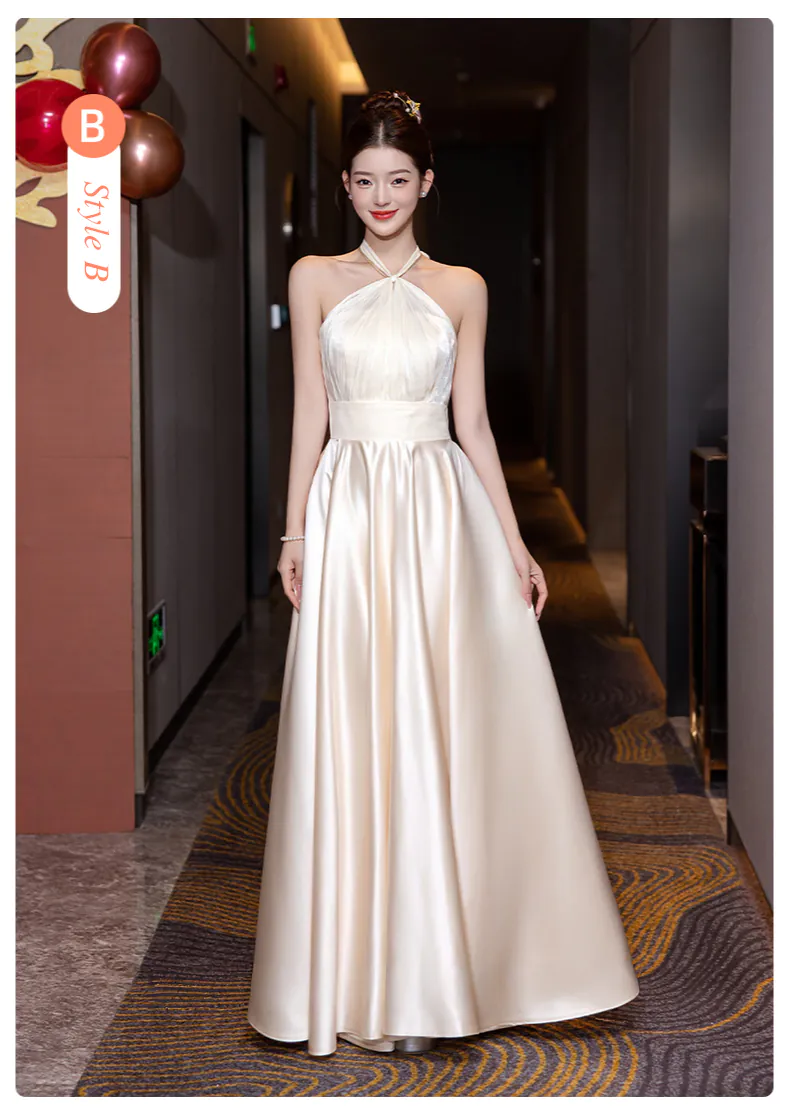 Modern-Champagne-Satin-Bridesmaid-Dress-City-Hall-Wedding-Guest-Gown14