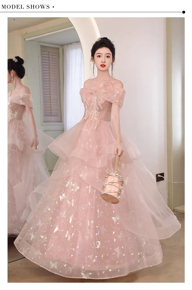 green emerald velvet dress Prom 3D Butterfly A Line Long Formal Dress