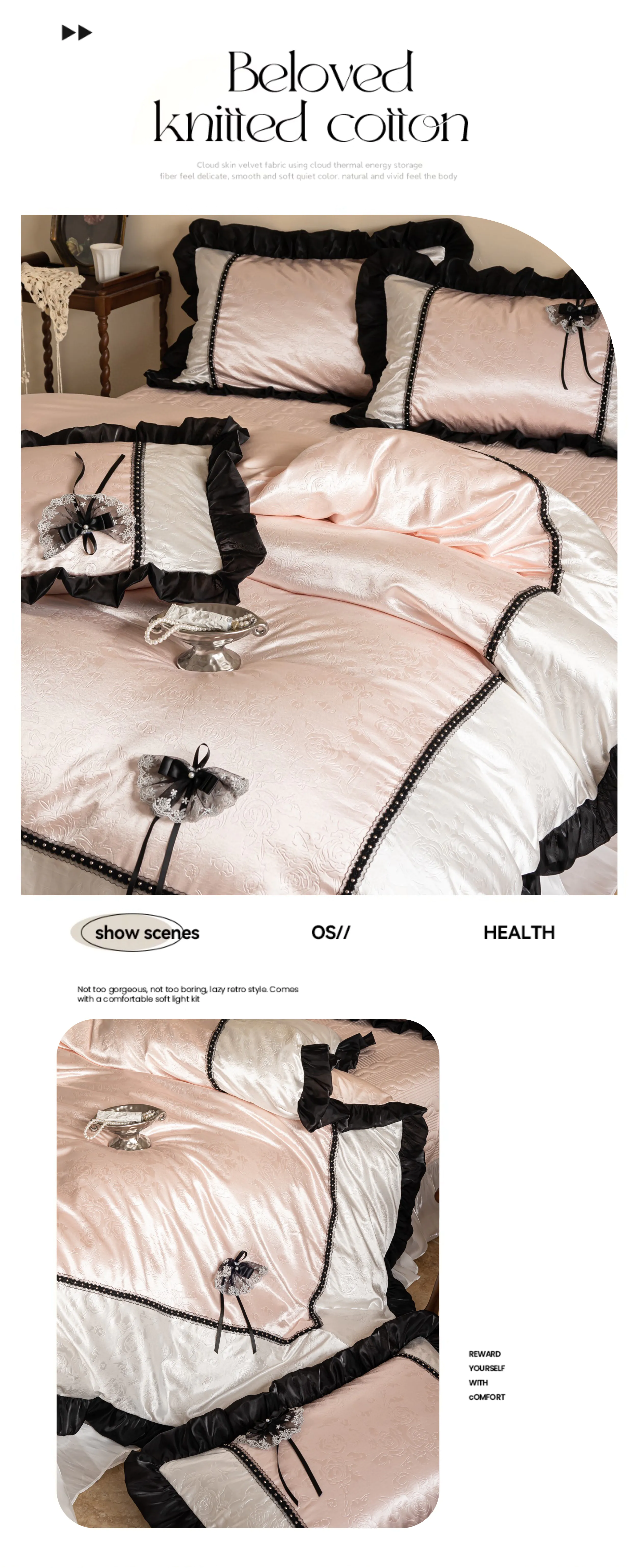 Pink-Silky-Satin-Embossed-Jacquard-Rose-Floral-Tencel-Bedding-4-Piece-Set07