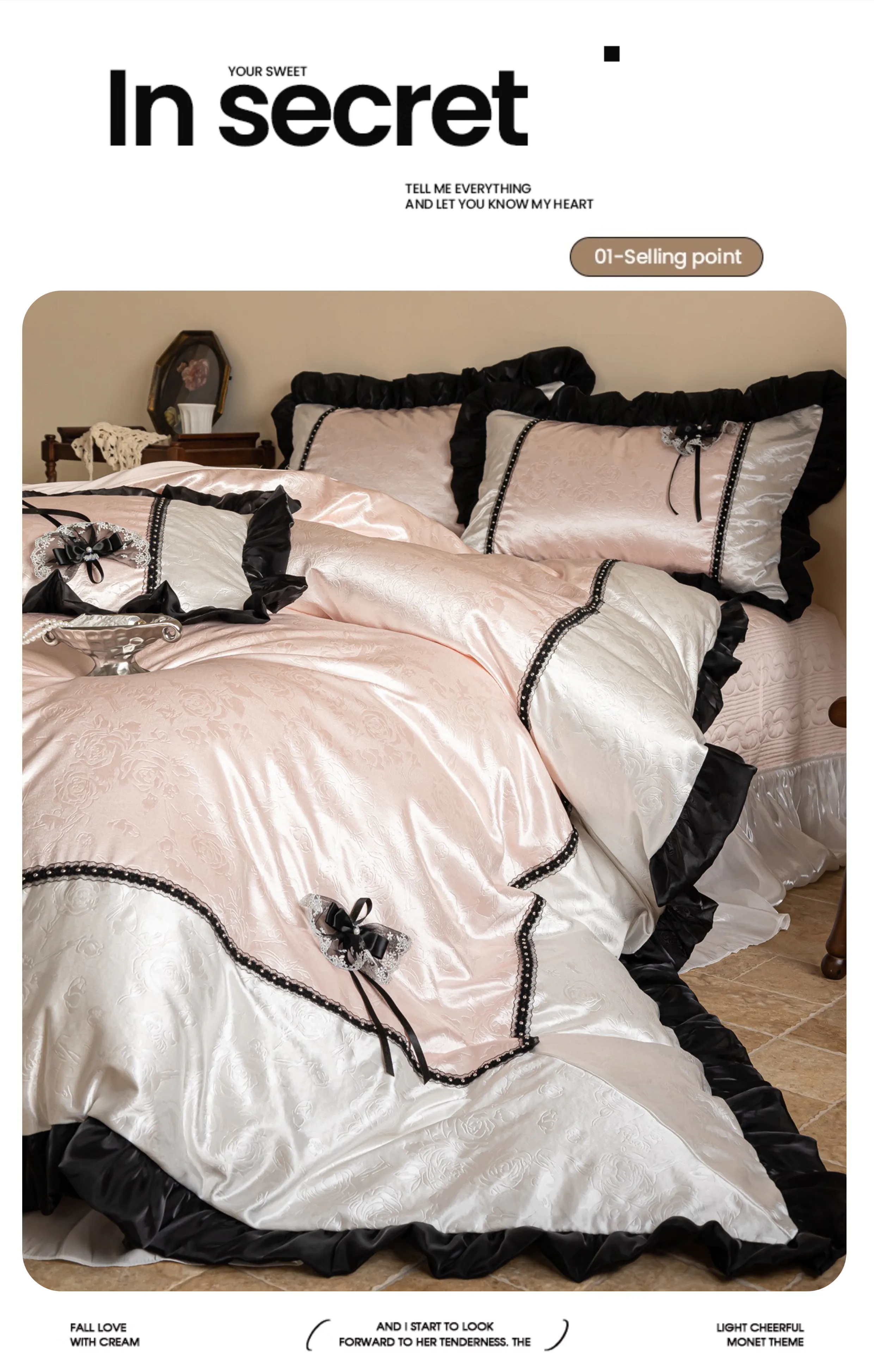 Pink-Silky-Satin-Embossed-Jacquard-Rose-Floral-Tencel-Bedding-4-Piece-Set09