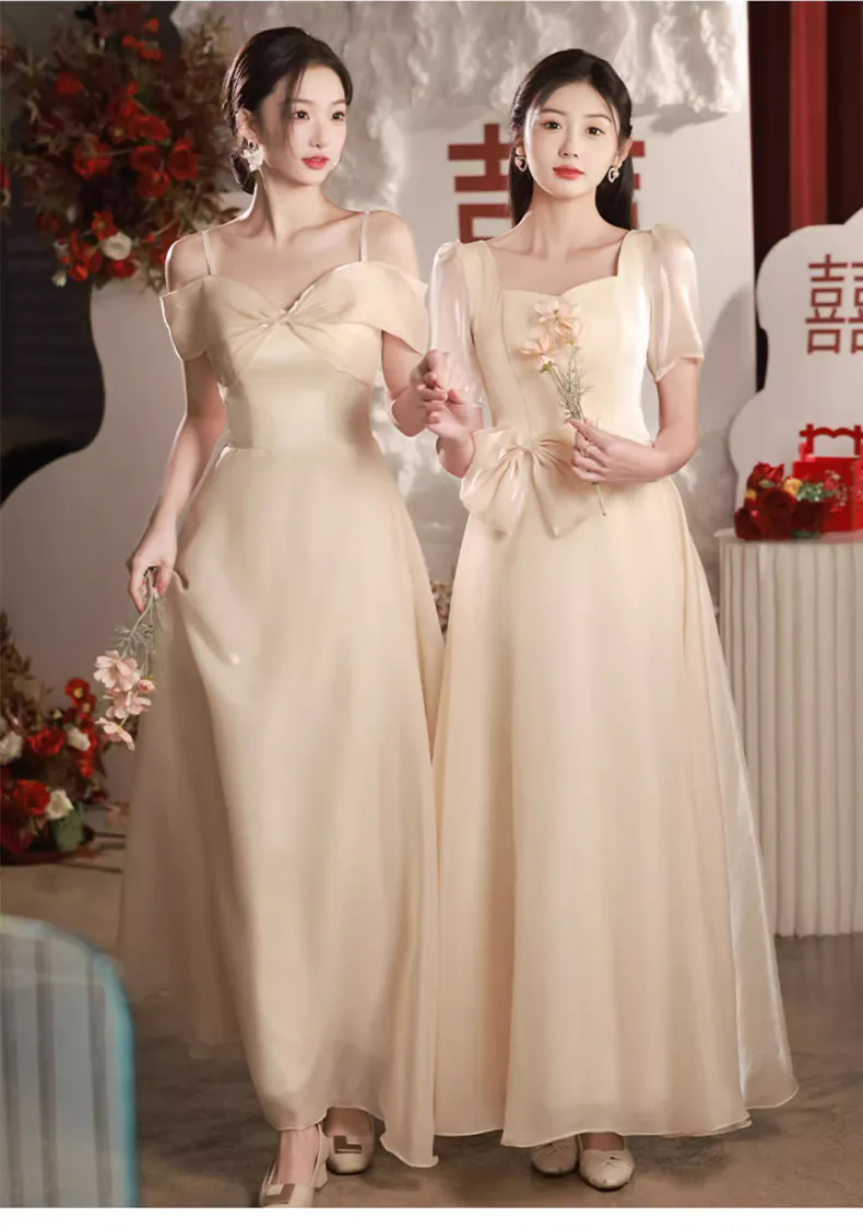 Simple-A-Line-Princess-Champagne-Bridesmaid-Dress-Evening-Gown22