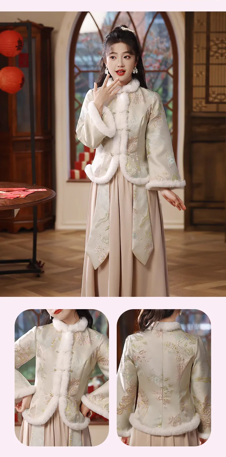 Sweet-Chinese-Style-Green-Jacquard-Autumn-Winter-Bridesmaid-Dress15